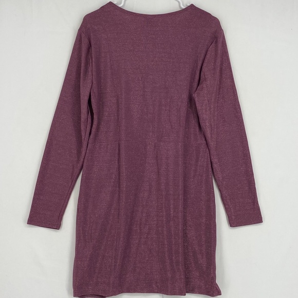 Wild Fable Juniors Size 1X Cut Out Bodycon Short Dress Purple Lurex Long Sleeves - Picture 7 of 9